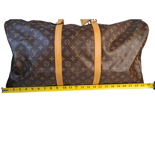 100%Autherntic Louis Vuitton Monogram Keepall Bandouliere 55 Duffle Bag Pre Owned